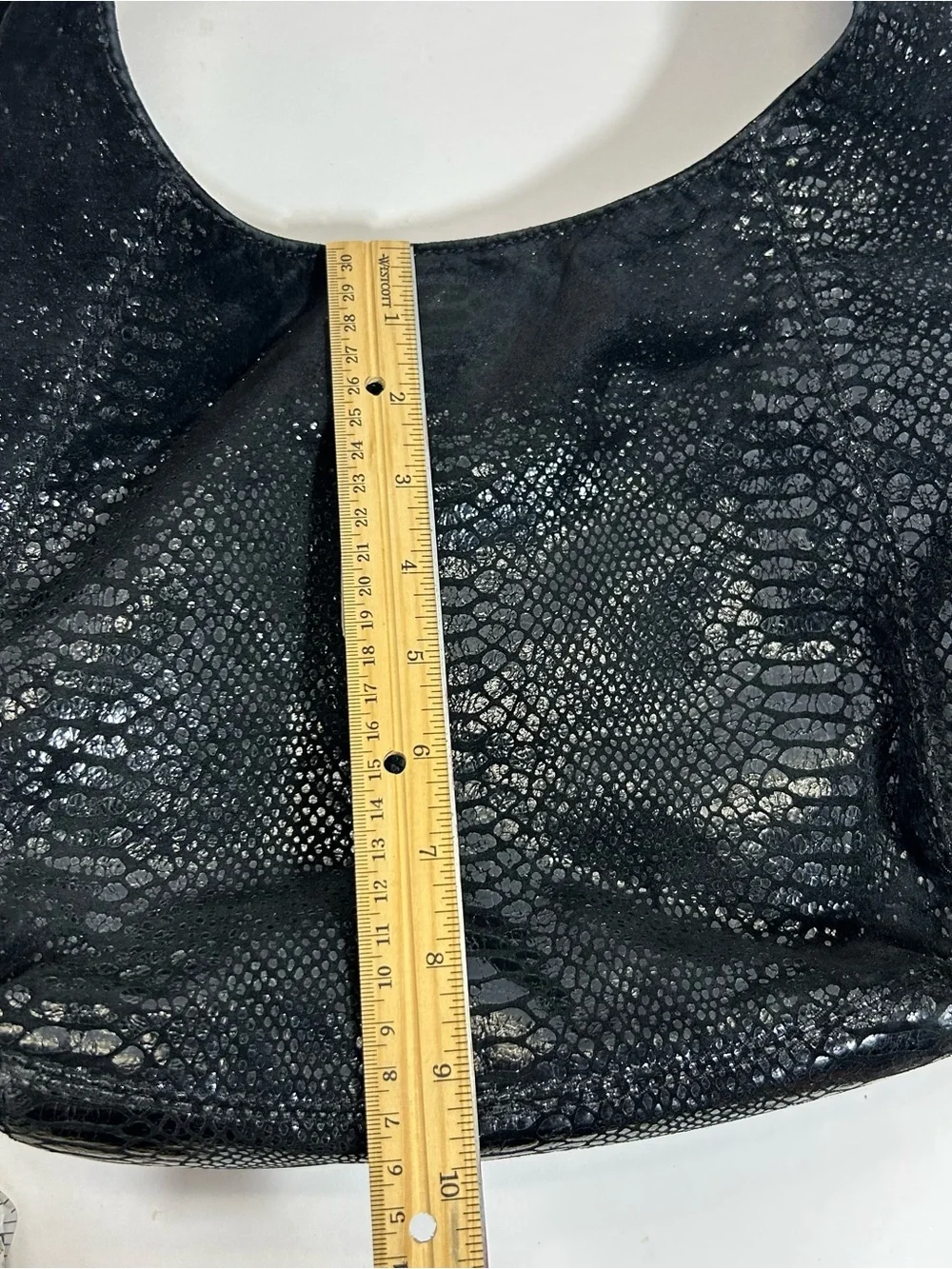 Michael Kors Black Snakeskin Hobo Shoulder Bag Purse Y2K Sparkle Gold Hardware
